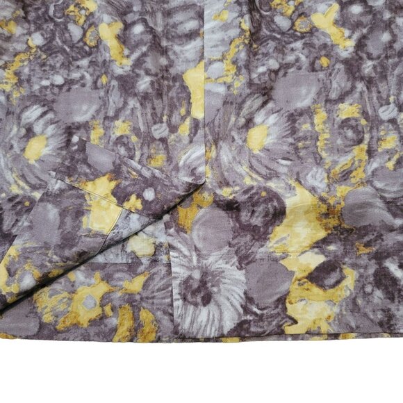 Talbot's Floral Skirt Petite Woman's Pencil Mini Grey Yellow Size 14P JJ1523 - Picture 8 of 8